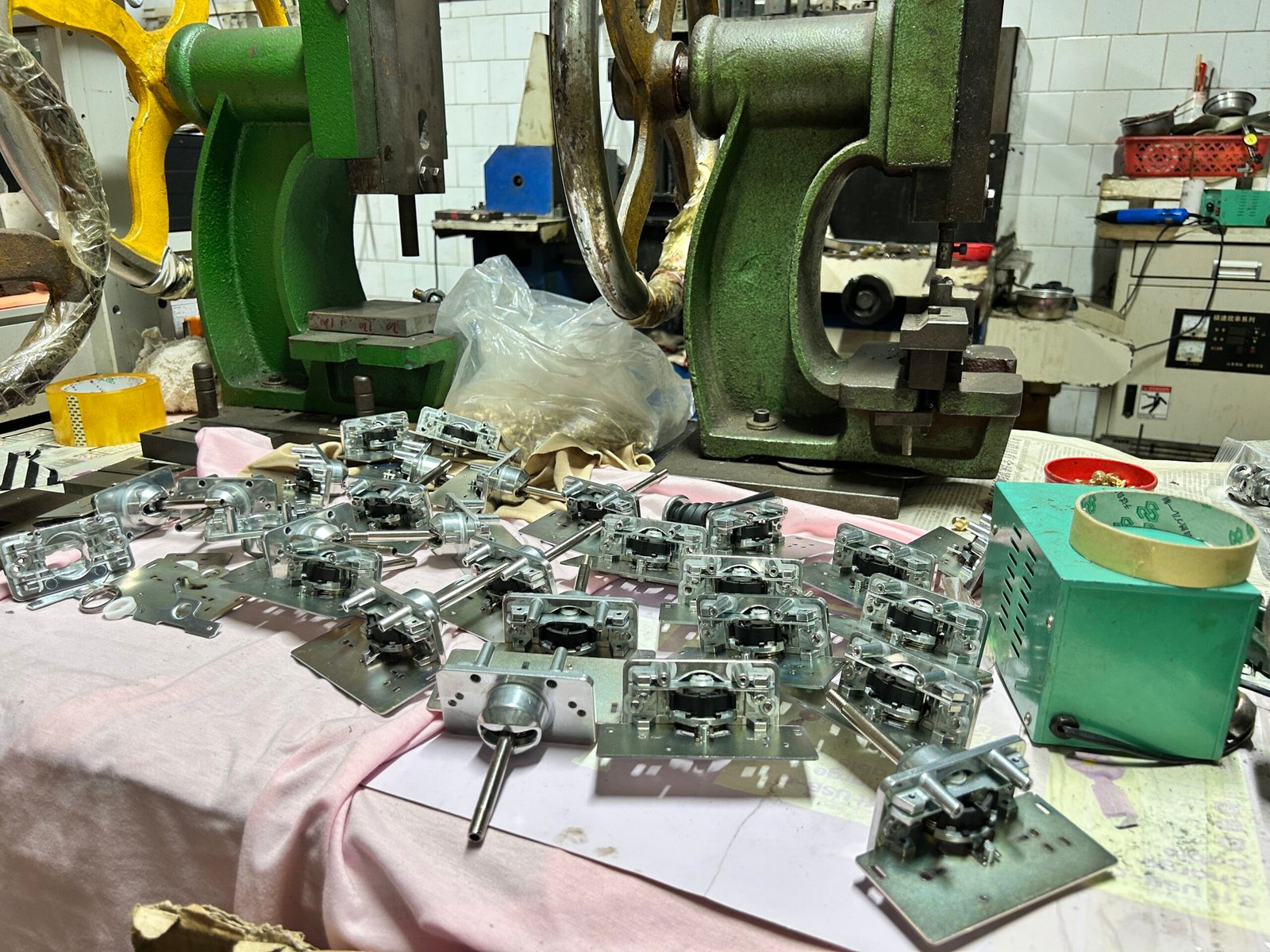 Pilot-run mechanical assemblies arranged for production validation in the workshop