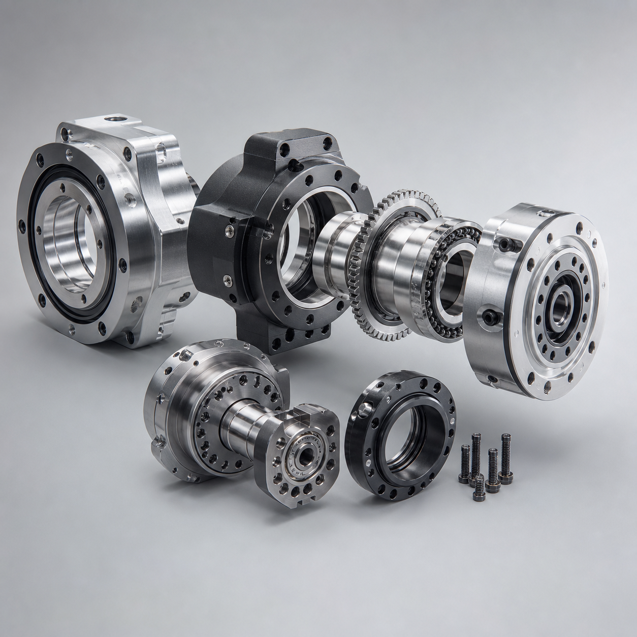 Precision robotic arm joint housings and rotary components