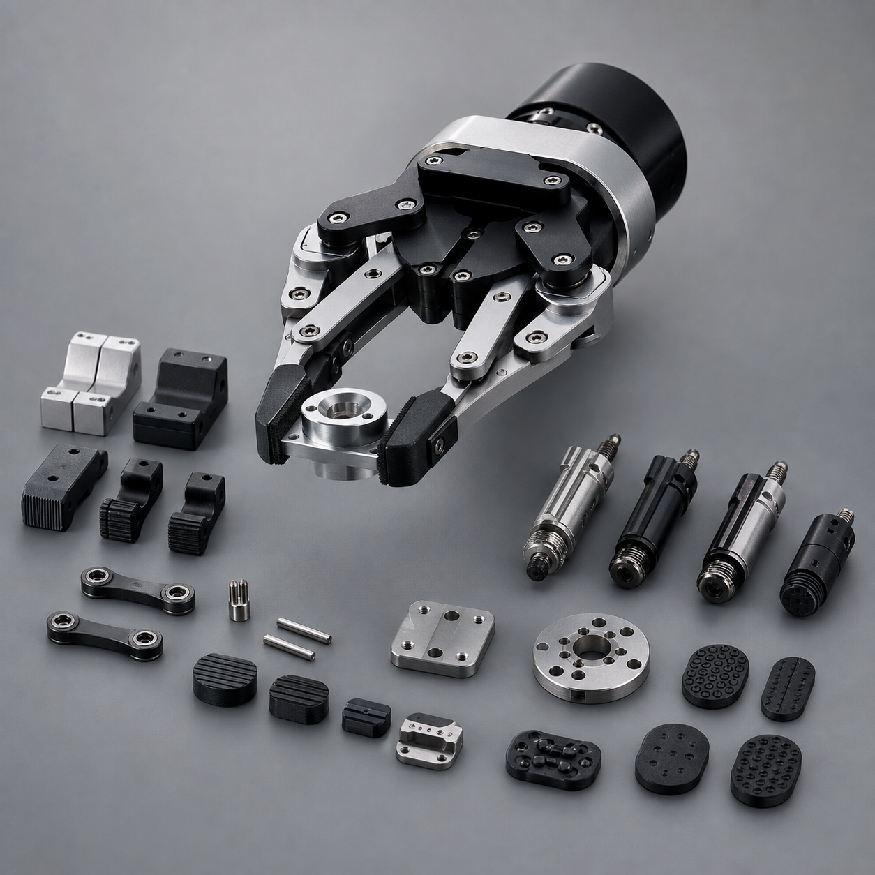 Robotic end effector and precision gripper components