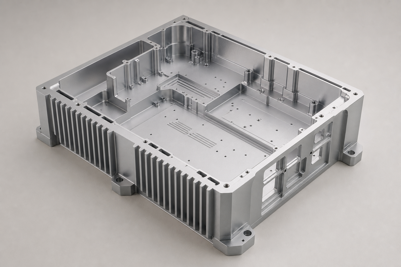 Electronics CNC machining for a precision aluminum enclosure and chassis