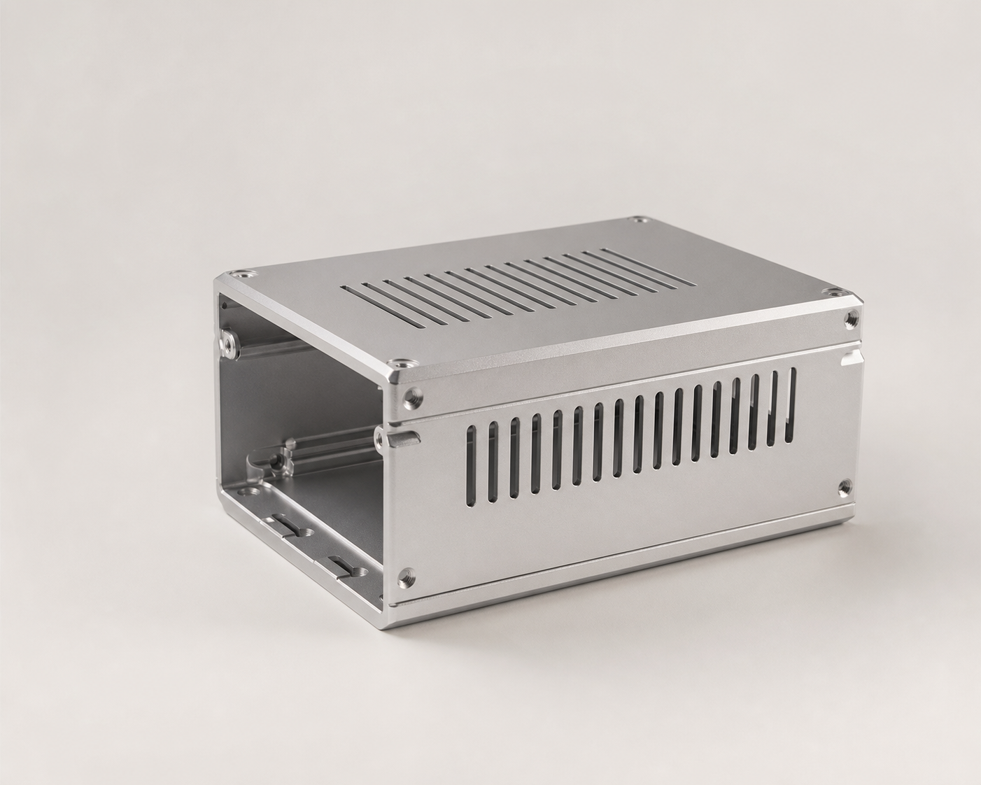 Precision-machined aluminum electronic enclosure and housing
