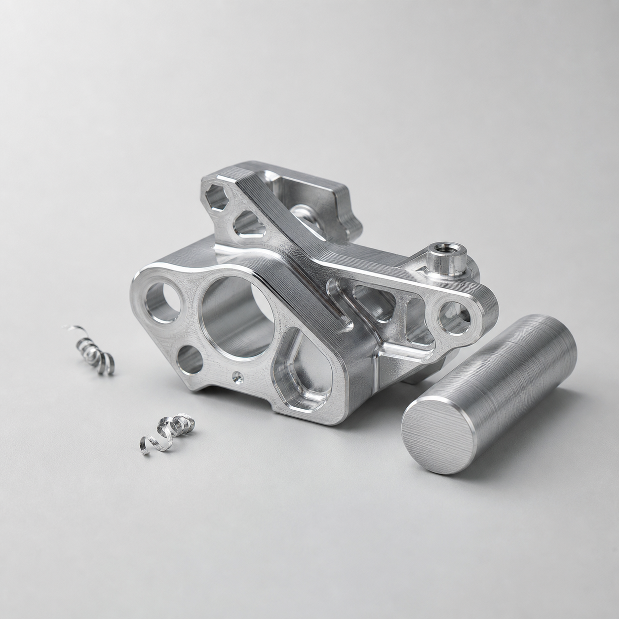 Aluminum stock and precision machined sample