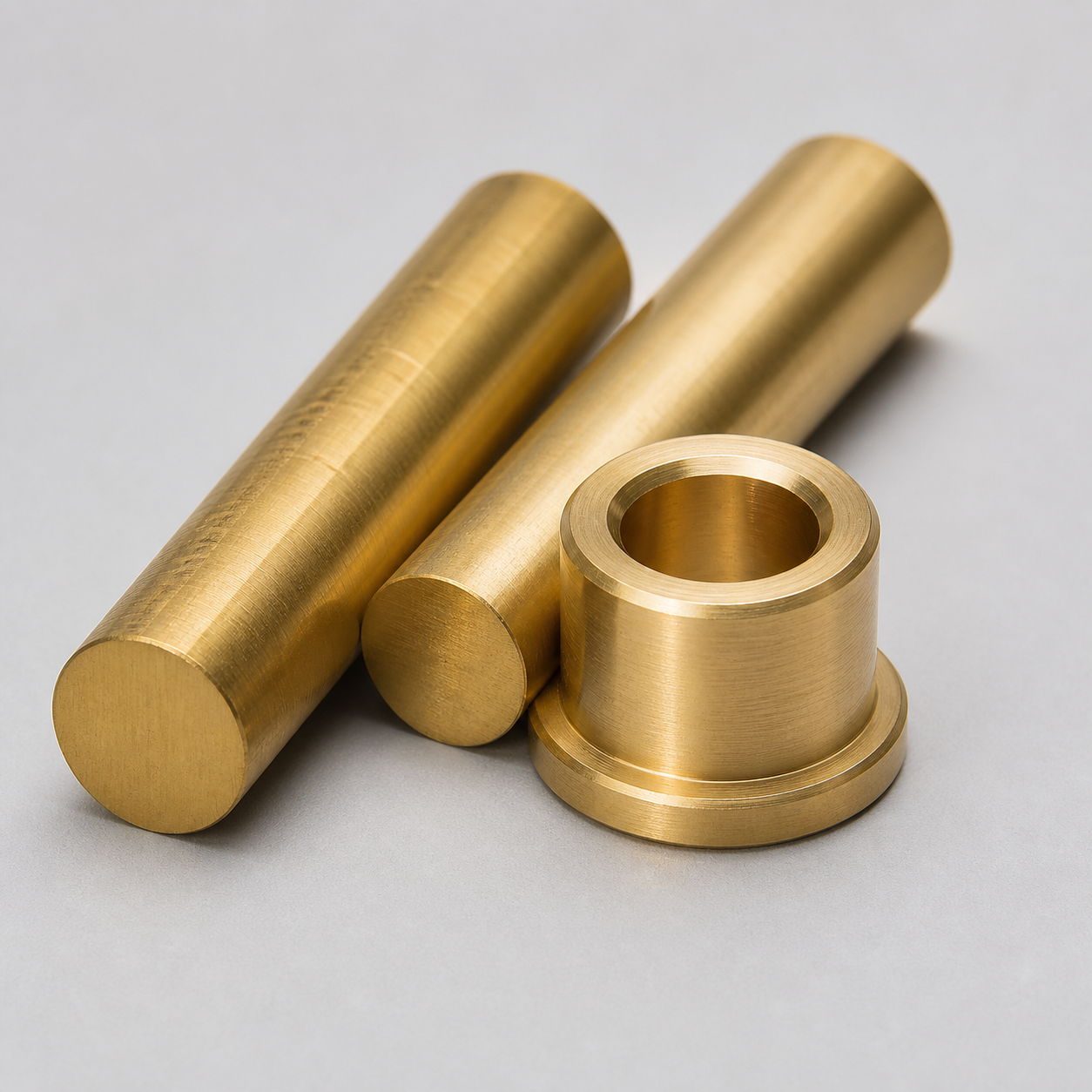 Brass stock and precision machined sample